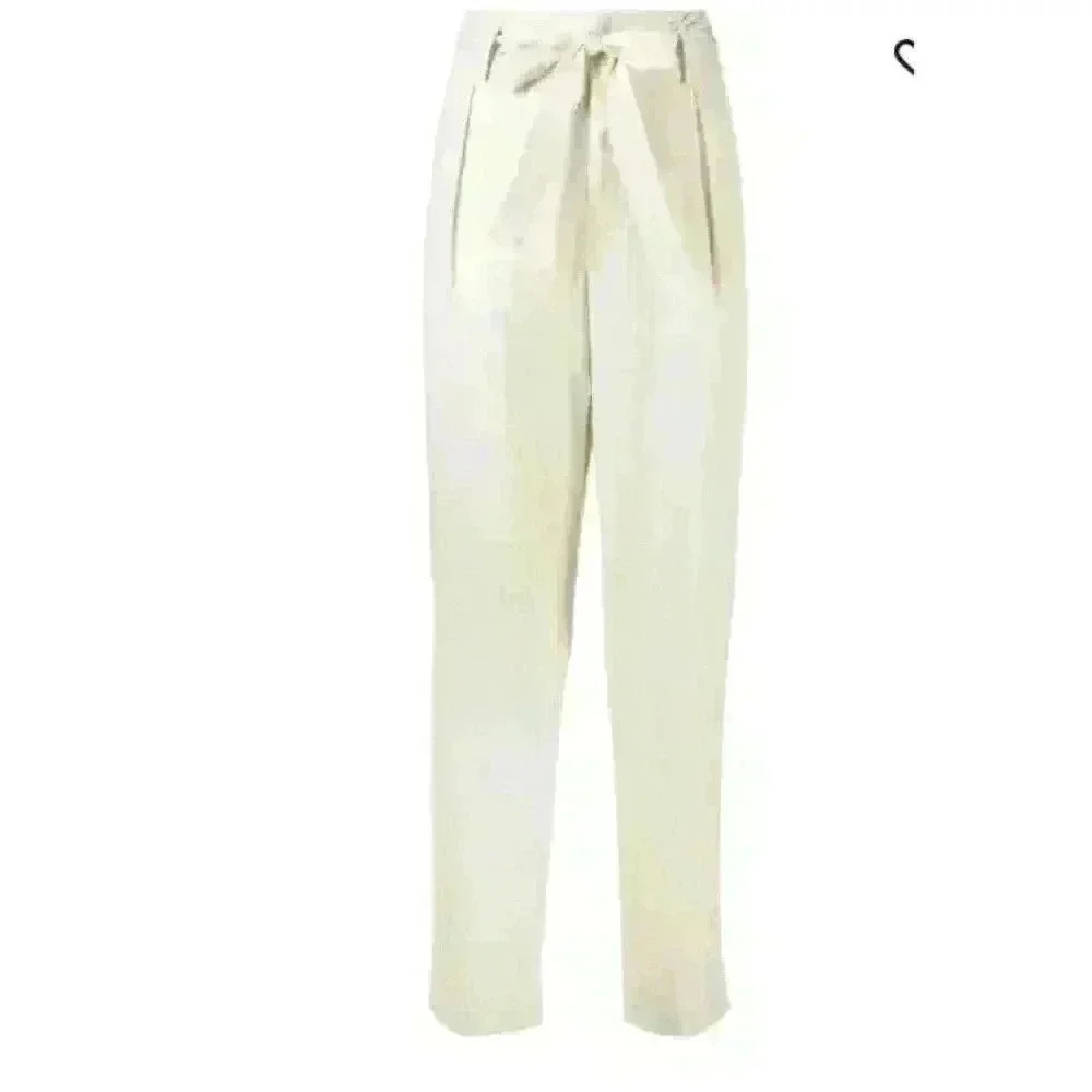 NEW NWOT Rag & Bone Roxie Pants Beige Linen Size 6 Belted Tapered - Picture 1 of 3